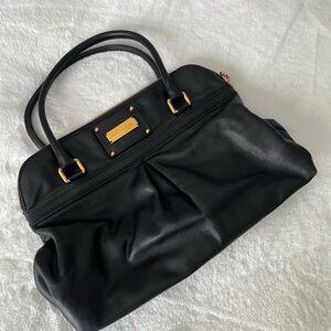 Vintage Marc Jacobs Black Leather Satchel with Gold Accents Palais Royal Jen Bag